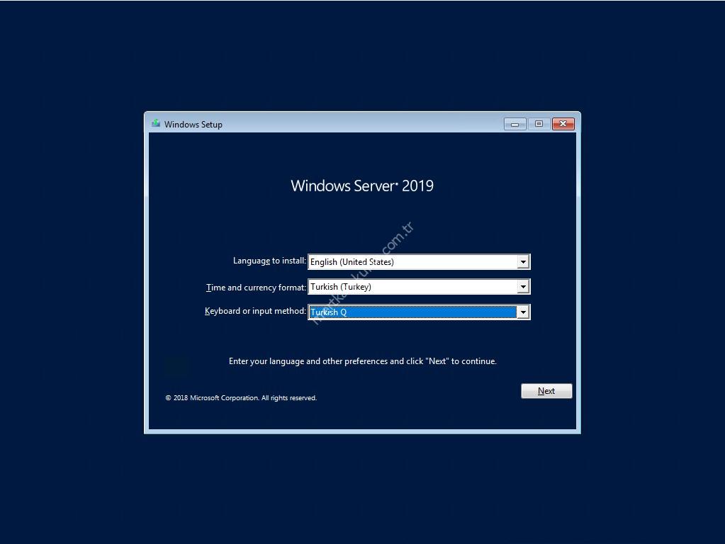 Windows Server 2019 Kurulumu