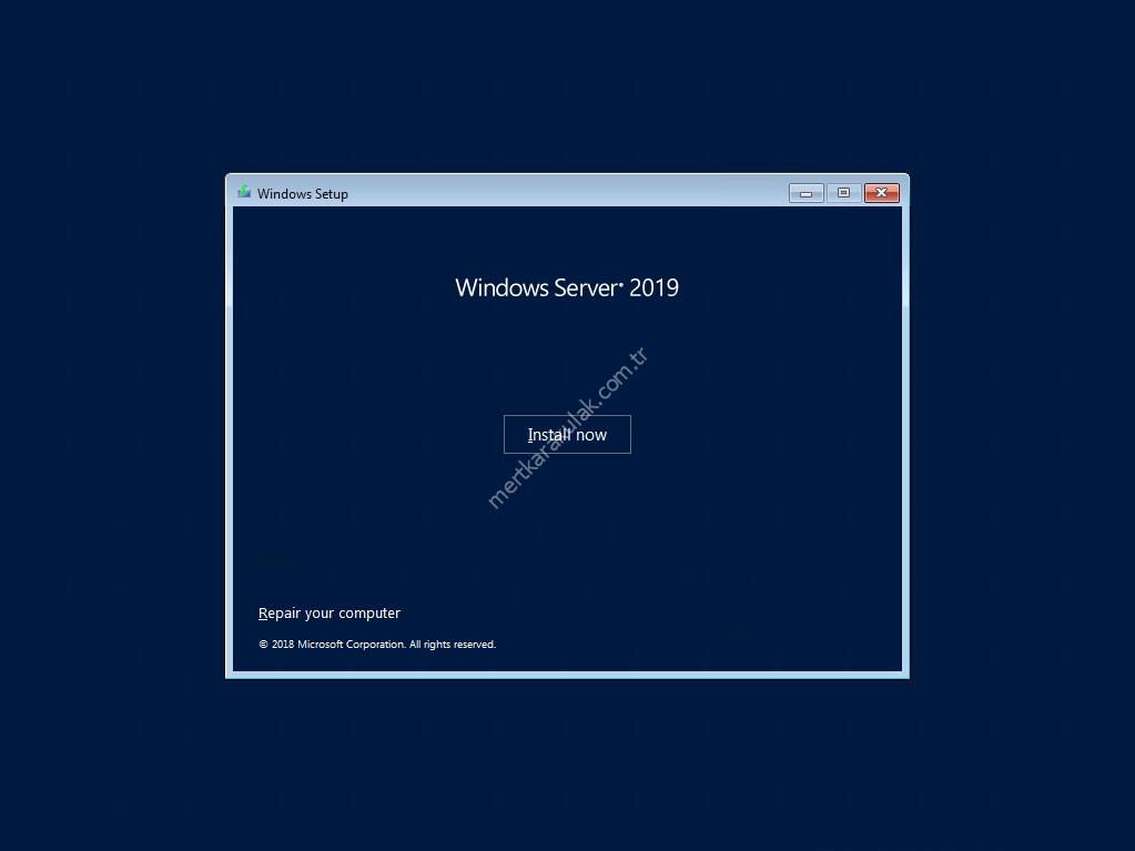 Windows Server 2019 Kurulumu